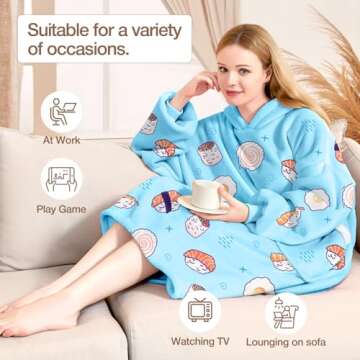 BINSUNS Cozy Oversized Wearable Hoodie Blanket for All Ages