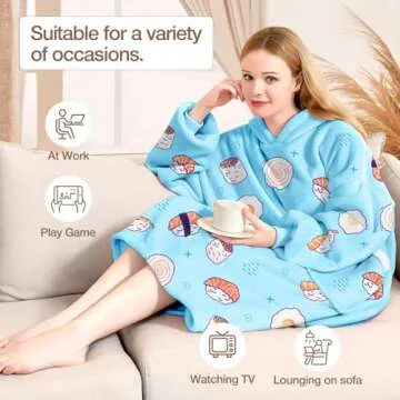BINSUNS Cozy Oversized Wearable Hoodie Blanket for All Ages