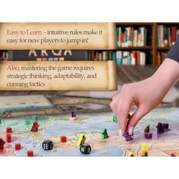 ARQAs Historical Strategy Board Game, Epic Diplomacy Game for Adults, Teens, Chronicling Expanding Adventure Events, Witness Unforgettable Family Night Journey with ARQAs Classic Game for 2-4 Players