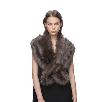 Dikoaina Large Women’s Faux Fur Collar for Winter Style