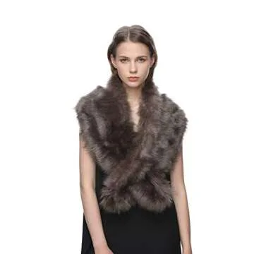 Dikoaina Large Women’s Faux Fur Collar for Winter Style