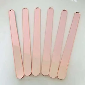 Set of 30 Reusable Acrylic Cakesicle Sticks, Gold Mirror Popsicle Sticks for Party Favors (Rose Gold Mirror)
