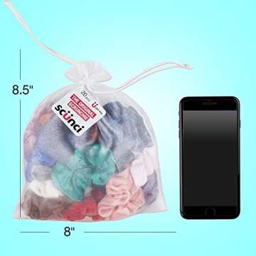 Conair Scunci The Original Velvet Scrunchie for Women and Girls, Assorted Colors, 20 Count