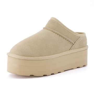 CUSHIONAIRE Women's Suede Cozy Platform Slippers