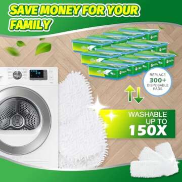 Yicotira Reusable Microfiber Mop Pads for Swiffer Sweeper