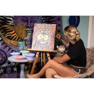 Collapsibowl Paint Brush Cleaner Rinse Cup (All-in-One) Fine Art, Studio, Classroom | Brushes Holder & Silicone Cleaning System for Acrylic, Watercolor, and Water-Based Mediums (Lavender)