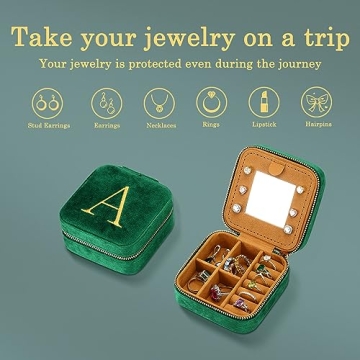 Personalized Travel Jewelry Case - Luxurious Velvet Organizer