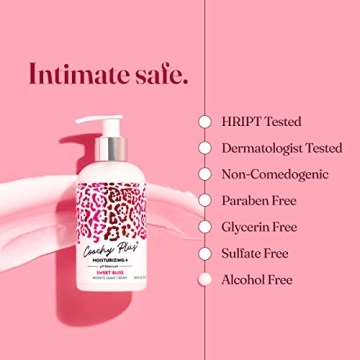 Coochy Plus Intimate Shaving Cream SWEET BLISS For Pubic, Bikini Line, Armpit - Rash-Free With Patent-Pending MOISTURIZING+ Formula – Prevents Razor Burns & Bumps, In-Grown Hairs 8.5oz (1-Pack)