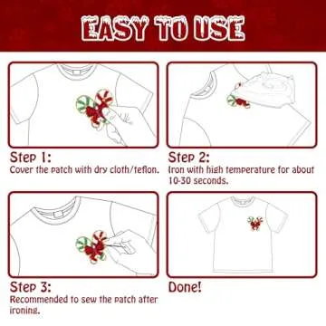 Kirako Christmas Chenille Patches Set - 8 Decorative Appliques