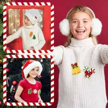 Kirako Christmas Chenille Patches Set - 8 Decorative Appliques