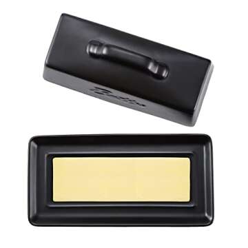 Bruntmor Ceramic Butter Dish with Lid and Handle Storage