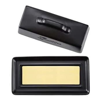 Bruntmor Ceramic Butter Dish with Lid and Handle Storage