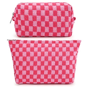 Checkered Makeup Bag Set for Travel - SOIDRAM
