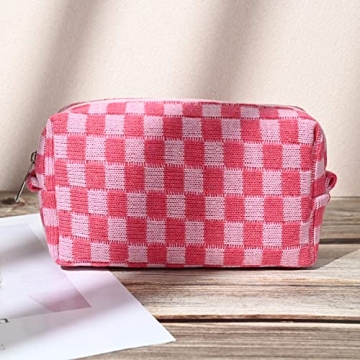 Checkered Makeup Bag Set for Travel - SOIDRAM