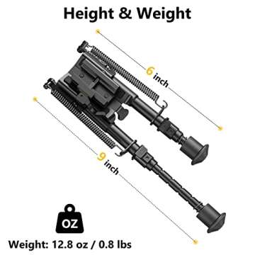 CVLIFE Rifle Bipod, 6-9 Inches Picatinny Bipod with Quick Release Adapter