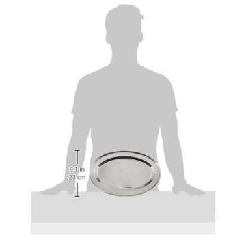 Winco OPL-14 Stainless Steel Oval Platter, 14-Inch by 8.75-Inch