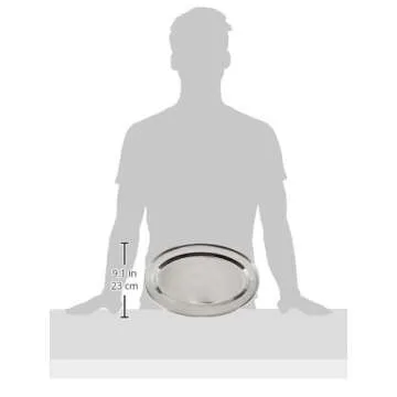 Winco OPL-14 Stainless Steel Oval Platter, 14-Inch by 8.75-Inch