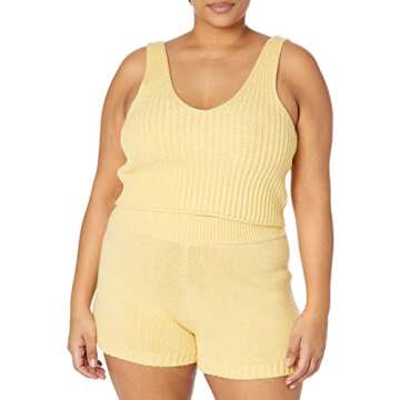 Stylish Sylvie Cotton Blend V-Neck Cropped Tank for Women