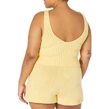 Stylish Sylvie Cotton Blend V-Neck Cropped Tank for Women