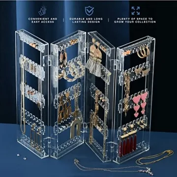 Sagler 6-Tier Earring Holder Compact Foldable Jewelry Organizer