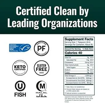 Natural Force Pure Omega-3 Liquid Fish Oil - 1,326mg of EPA DHA