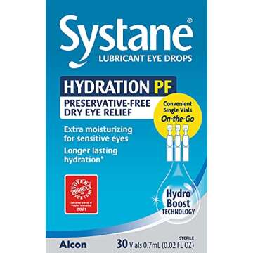 Alcon Hydration Preservative-Free Lubricant Eye Drops, 30 Count, 0.7ml