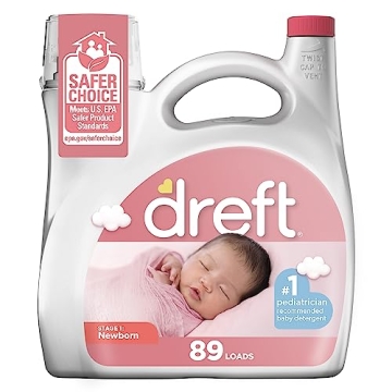 Dreft Stage 1: Newborn Baby Liquid Laundry Detergent, 89 Loads, 128 Fl Oz, Pediatrician's Choice