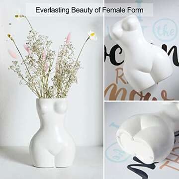Jojuno 8.2“ Female Form Body Flower Vase, Lady Butt Vases, Indoor Planter Plant Pot, Ceramic Vases...