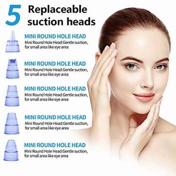 Blackhead Remover Pore Vacuum Electric Facial Acne Pimple Suction Vaccumm Removal Extractor Rechargeable with 5 Probes for Women Men Face Nose Black-Head White-Head Comedone