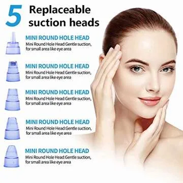 Blackhead Remover Pore Vacuum Electric Facial Acne Pimple Suction Vaccumm Removal Extractor Rechargeable with 5 Probes for Women Men Face Nose Black-Head White-Head Comedone