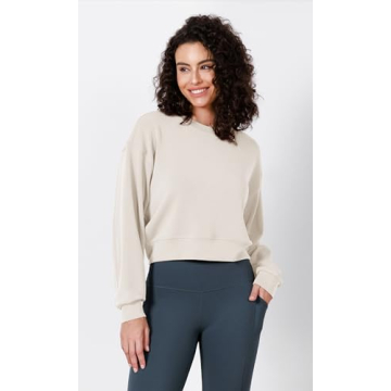 ODODOS Modal Soft Cropped Sweatshirt Women Stylish Comfort