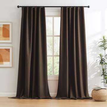 KEQIAOSUOCAI Blackout Room Darkening Window Curtains Back Tab Rod Pocket 2 Panels Set
