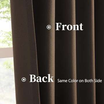 KEQIAOSUOCAI Blackout Room Darkening Window Curtains Back Tab Rod Pocket 2 Panels Set