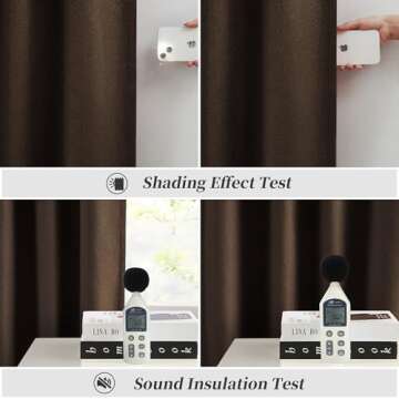 KEQIAOSUOCAI Blackout Room Darkening Window Curtains Back Tab Rod Pocket 2 Panels Set