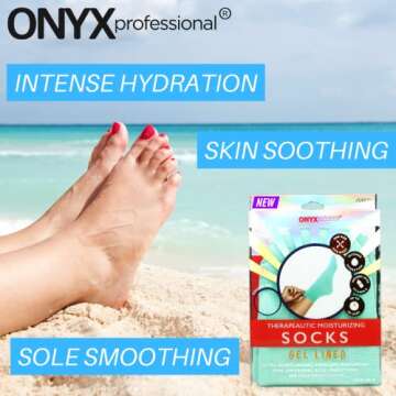 Onyx Gel Moisturizing Socks for Dry Cracked Feet Treatment