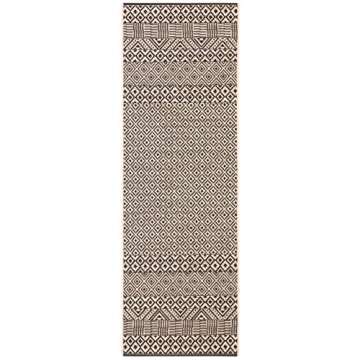 SAFAVIEH Courtyard Collection Runner Rug - 2'3" x 8', Beige & Black, Moroccan Design, Non-Shedding & Easy Care, Indoor/Outdoor & Washable-Ideal for Patio, Backyard, Mudroom (CY6235-25612)