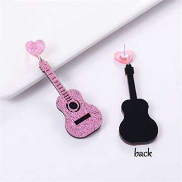 GUOXIAOMEI Guitar Dangle Earrings for Music Lovers