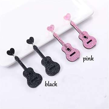 GUOXIAOMEI Guitar Dangle Earrings for Music Lovers