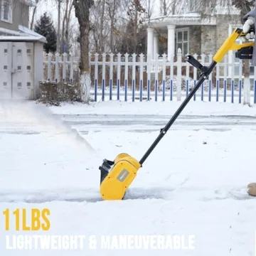 20V 12-Inch Cordless Snow Shovel, 4Ah Cordless Snow Blower, Battery Snow Blower with Directional Plate & Adjustable Front Handle (4-Ah Battery & Quick Charger Included)