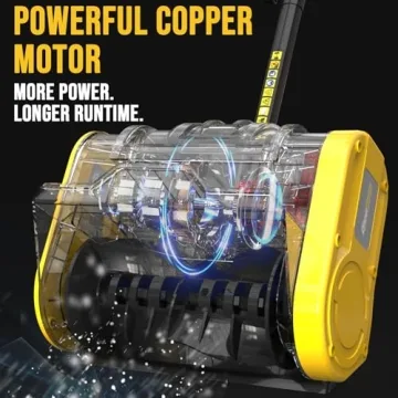 20V 12-Inch Cordless Snow Shovel, 4Ah Cordless Snow Blower, Battery Snow Blower with Directional Plate & Adjustable Front Handle (4-Ah Battery & Quick Charger Included)