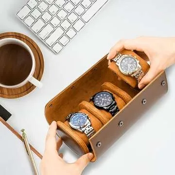 ROSELLE Watch Roll - Travel Case for 3 Watches