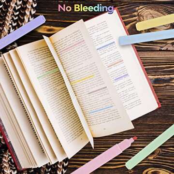 LivDeal 8 Colors Aesthetic Highlighters, 4mm Line Width, Assorted Colors With Soft Chisel Tip, No Bleed Bible Highlighters, Great for School, Nice to Eyes,Pastel Highlighters
