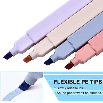 LivDeal 8 Colors Aesthetic Highlighters, 4mm Line Width, Assorted Colors With Soft Chisel Tip, No Bleed Bible Highlighters, Great for School, Nice to Eyes,Pastel Highlighters