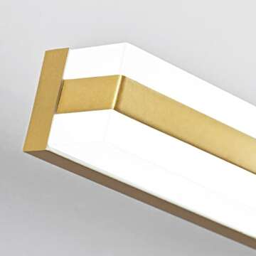 SOLFART Dimmable Bathroom Vanity Light Fixtures Over Mirror Modern LED Vanity Light Fixtures 31.9 Inch Golden Led Lights