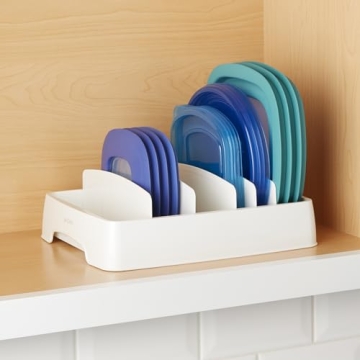 YouCopia StoraLid Adjustable Food Container Lid Organizer for Kitchen Cabinet Storage, Small, 2-Pack