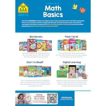 School Zone - Math Basics 2 Workbook - 64 Pages, Ages 7 to 8, 2nd Grade, Addition & Subtraction, Tim...