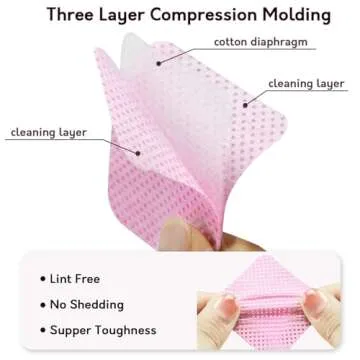 2000PCS Lint Free Nail Wipes Pink- Non-Woven Soft Nail Polish Remover Pads - Lint Free Wipes for Nails Eyelash Extensions Nail Art - DIY Nail Supplies