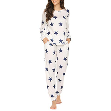 Ekouaer Women's Star Print Pajama Set for Comfort and Style