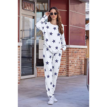 Ekouaer Women's Star Print Pajama Set for Comfort and Style