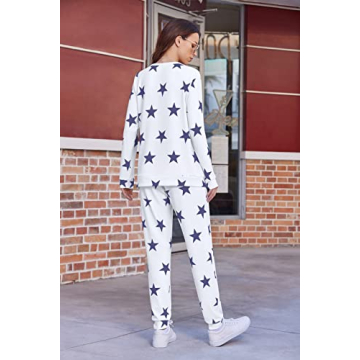 Ekouaer Women's Star Print Pajama Set for Comfort and Style